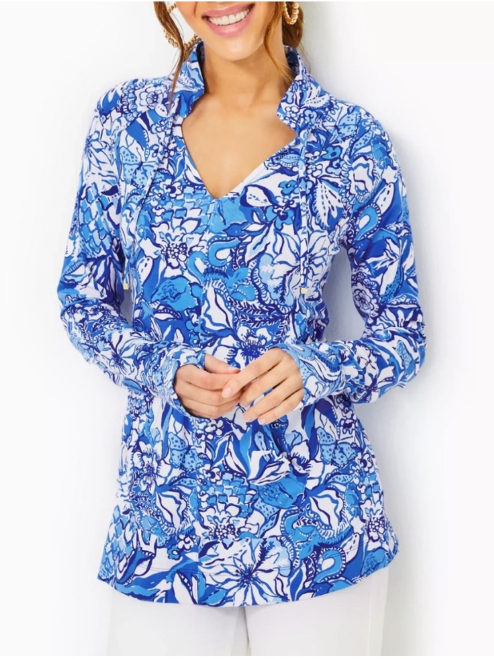 NWT Lilly Pulitzer Cassi Upf 50+ Popover Luxletic Top - M